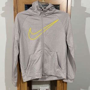 Nike Kids Gray Jacket with Yellow Logo
